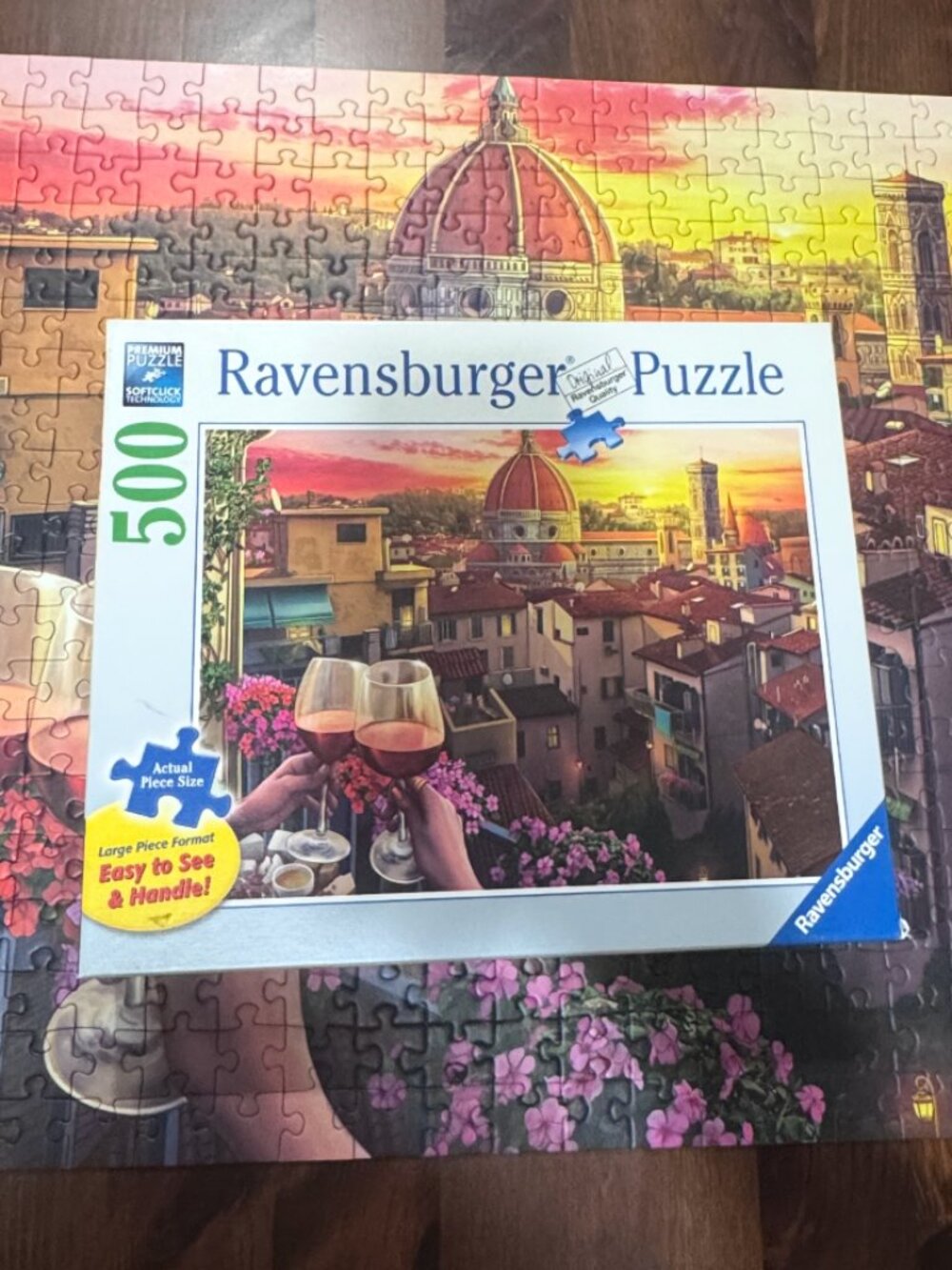 Ravensburger Cozy Wine Terrace Puzzle – 500 Large Pieces